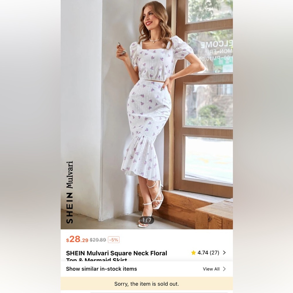 Shein Floral Set